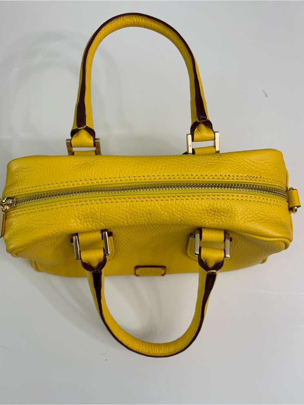 FRANCES VALENTINE Yellow Paulie Box Satchel Bag - Picture 5 of 9